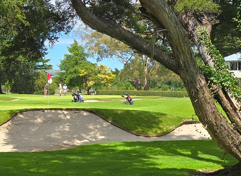 Golf Putting green in New Zealand with ocean view